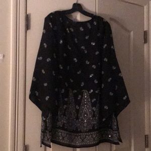 Black and White Blouse